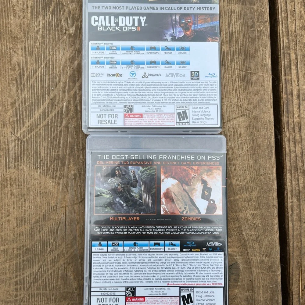 Call of Duty Black Ops 1 & 2 Combo Pack (PS3 Playstation 3) Tested & Working